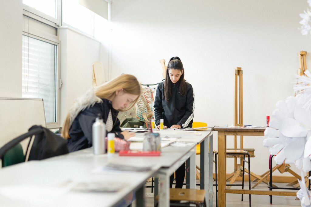 Student at work in the classroom